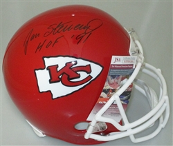 JAN STENERUD SIGNED KC CHIEFS FULL SIZE REPLICA THROWBACK HELMET W/ HOF - JSA