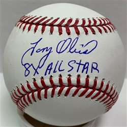 TONY OLIVA SIGNED OFFICIAL MLB BASEBALL W/ 8 X ALL STAR - TWINS - JSA