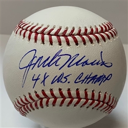 JACK MORRIS SIGNED OFFICIAL MLB BASEBALL W/ 4 X WS CHAMPS - TWINS - JSA