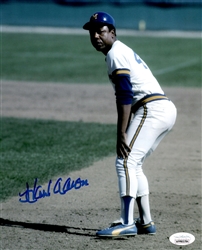 HENRY HANK AARON SIGNED 8X10 MILW. BREWERS PHOTO #1 - JSA