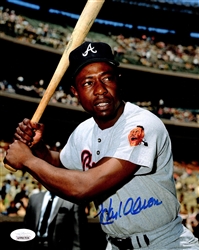 HENRY HANK AARON SIGNED 8X10 ATLANTA BRAVES PHOTO #25 - JSA