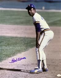 HENRY HANK AARON SIGNED 16X20 BREWERS PHOTO #1 - JSA