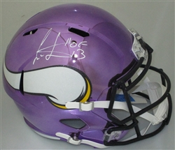 CRIS CARTER SIGNED FULL SIZE REPLICA SPEED CHROME VIKINGS HELMET