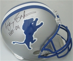 BARRY SANDERS SIGNED FULL SIZE REPLICA LIONS HELMET W/ HOF '04