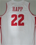 ETHAN HAPP SIGNED CUSTOM REPLICA WHITE WI BADGERS JERSEY