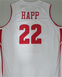 ETHAN HAPP SIGNED CUSTOM REPLICA WHITE WI BADGERS JERSEY