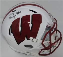 RON DAYNE SIGNED FULL SIZE WI BADGERS RIDDELL SPEED REPLICA HELMET W/ 99 H - JSA