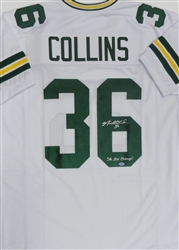 NICK COLLINS SIGNED CUSTOM REPLICA PACKERS WHITE JERSEY W/ XLV CHAMPS - JSA