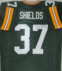 SAM SHIELDS SIGNED CUSTOM REPLICA PACKERS GREEN JERSEY - JSA