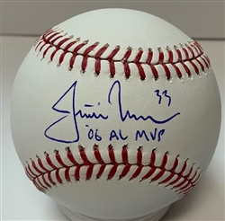 JUSTIN MORNEAU SIGNED OFFICIAL MLB BASEBALL W/ '06 AL MVP
