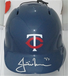 JUSTIN MORNEAU SIGNED RAWLINGS TWINS MINI HELMET