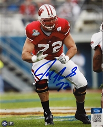 JOE THOMAS SIGNED 8X10 WI BADGERS PHOTO #4