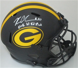 KENNY CLARK SIGNED FULL SIZE PACKERS REPLICA ECLIPSE HELMET W/ 1st RND PICK - JSA