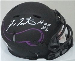 FRAN TARKENTON SIGNED VIKINGS ECLIPSE MINI HELMET W/ HOF - JSA