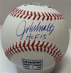 JOHN SMOLTZ SIGNED OFFICIAL MLB HOF LOGO BASEBALL W/ HOF - BRAVES - JSA