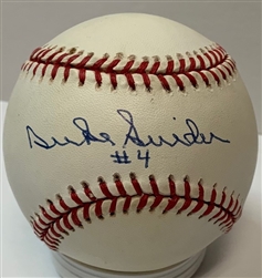 DUKE SNIDER SIGNED OFFICIAL NL BASEBALL W#4 - DODGERS - JSA