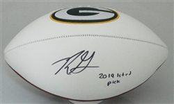 RASHAN GARY SIGNED WILSON WHITE PANEL PACKERS LOGO REPLICA FOOTBALL W/ SCRIPT - JSA