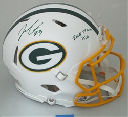 JAIRE ALEXANDER SIGNED FULL SIZE AUTHENTIC FLAT WHITE SPEED HELMET W/ SCRIPT - JSA