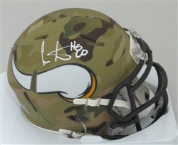 CRIS CARTER SIGNED VIKINGS CAMO MINI HELMET