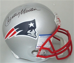 CURTIS MARTIN SIGNED FULL SIZE REPLICA PATRIOTS HELMET - PSA