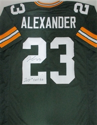 JAIRE ALEXANDER SIGNED CUSTOM REPLICA PACKERS GREEN JERSEY W/ SCRIPT - JSA