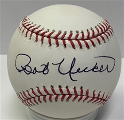 BOB UECKER SIGNED OFFICIAL MLB BASEBALL - BREWERS - BRAVES - JSA