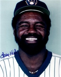 LARRY HISLE SIGNED 8X10 BREWERS PHOTO #2