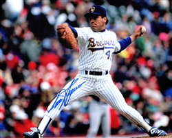 TEDDY HIGUERA SIGNED 8X10 BREWERS PHOTO #3