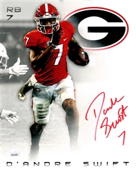 D'ANDRE SWIFT SIGNED 8X10 GEORGIA BULLDOGS PHOTO #1 - LIONS - JSA