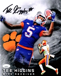 TEE HIGGINS SIGNED 8X10 CLEMSON TIGERS PHOTO #3 - BENGALS - JSA