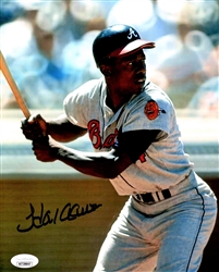 HENRY HANK AARON SIGNED 8X10 ATLANTA BRAVES PHOTO #10 - JSA