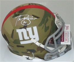 TIKI BARBER SIGNED RIDDELL NY GIANTS CAMO MINI HELMET - JSA