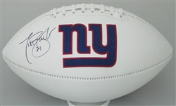 TIKI BARBER SIGNED WILSON NY GIANTS LOGO WHITE PANEL FOOTBALL - JSA