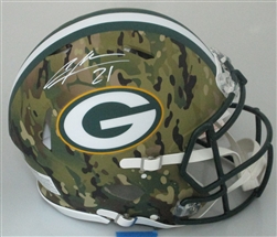 CHARLES WOODSON SIGNED FULL SIZE PACKERS CAMO AUTHENTIC SPEED HELMET - FAN