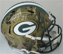 CHARLES WOODSON SIGNED FULL SIZE PACKERS CAMO REPLICA SPEED HELMET - FAN