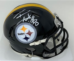 TJ WATT SIGNED RIDDELL STEELERS SPEED MINI HELMET - BAS