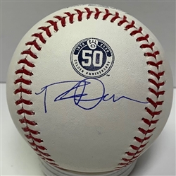 ROB DEER SIGNED OFFICIAL MLB BREWERS 50th ANNIVERSARY LOGO BASEBALL - JSA