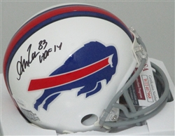 ANDRE REED SIGNED RIDDELL BILLS MINI HELMET W/ HOF - JSA