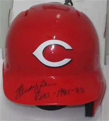 BUDDY BELL SIGNED RAWLINGS REDS MINI HELMET W/ SCRIPT - JSA