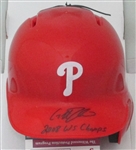 GEOFF JENKINS SIGNED RAWLINGS PHILLIES MINI HELMET W/ SCRIPT - JSA