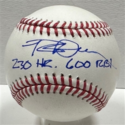 ROB DEER SIGNED OFFICIAL MLB BASEBALL W/ 230/600 - BREWERS - JSA