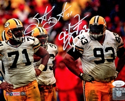 GILBERT BROWN & SANTANA DOTSON DUAL SIGNED 8X10 PACKERS PHOTO - JSA