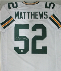 CLAY MATTHEWS SIGNED CUSTOM REPLICA PACKERS WHITE JERSEY - JSA