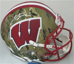 JONATHAN TAYLOR SIGNED FULL SIZE WI BADGERS CAMO SPEED AUTHENTIC HELMET - FAN