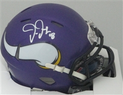 JUSTIN JEFFERSON SIGNED VIKINGS SPEED MINI HELMET - BAS