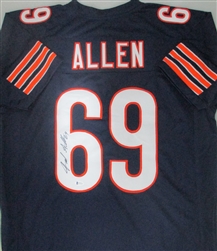 JARED ALLEN SIGNED CUSTOM REPLICA BEARS NAVY JERSEY - BCA