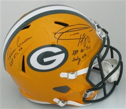 DONALD DRIVER & AHMAN GREEN DUAL SIGNED FULL SIZE PACKERS REPLICA SPEED HELMET - JSA