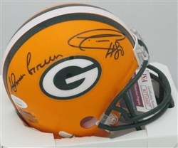 DONALD DRIVER & AHMAN GREEN DUAL SIGNED PACKERS MINI HELMET - JSA