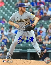 BRANDON WOODRUFF SIGNED 8X10 BREWERS PHOTO #5