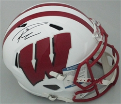 RUSSELL WILSON SIGNED FULL SIZE WI BADGERS SPEED REPLICA HELMET - BCA